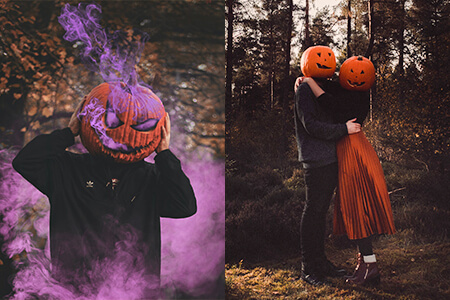 12 Spooky Pumpkin Head Photo Ideas to Repeat Tiktok Challenge