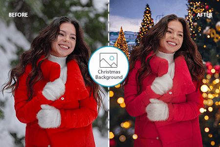Add Christmas Background to Photo [FREE]