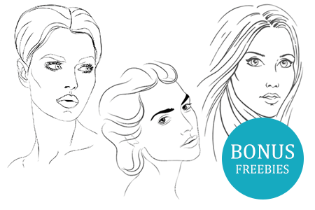 7 Free Beautiful Women Portraits Coloring Books