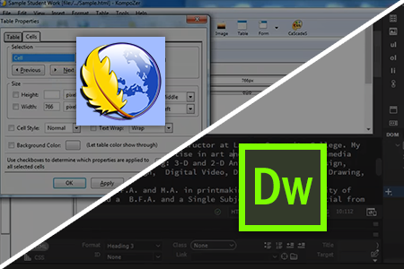 Kompozer vs Dreamweaver