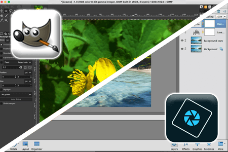 مقارنة  بين GIMP مقابل Photoshop Elements