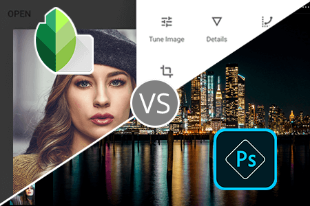 مقارنة  بين Snapseed مقابل Photoshop Express