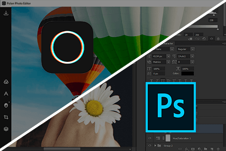 مقارنة  بين Polarr مقابل Photoshop