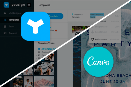 مقارنة بين برنامج Youzign مقابل Canva للتصميم و تحرير الصور