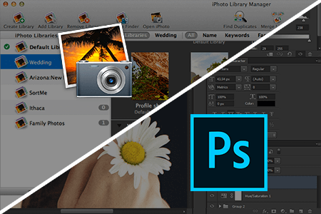 مقارنة  بين iPhoto مقابل Photoshop