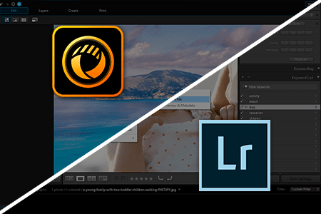مقارنة  بين PhotoDirector مقابل Lightroom
