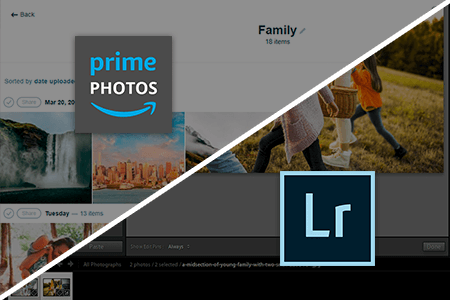 مقارنة بين Amazon Prime Photos وبين Lightroom لتنظيم و تخزين الصور