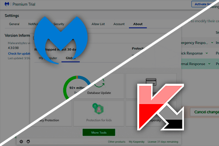 مقارن بين Malwarebytes مقابل Kaspersky للحماية من الفيروسات