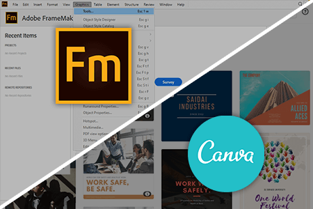 مقارنة  بين Adobe FrameMaker مقابل Canva Enterprise