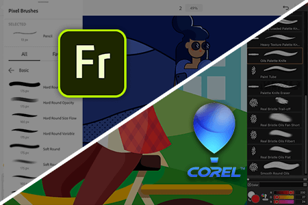 مقارنة بين Adobe Fresco و Painter لرسم المخططات و الرسم الحي