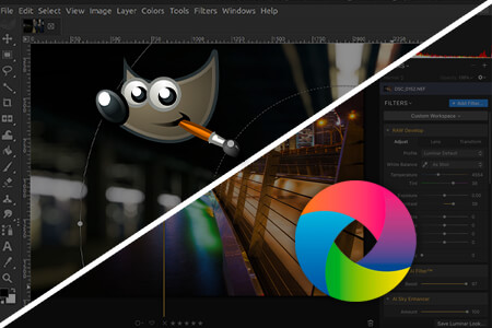 مقارنة  بين GIMP مقابل Luminar