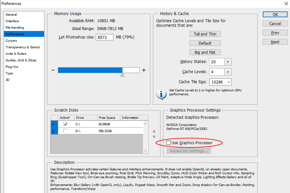 Photoshop has encountered a problem with the display driver что делать