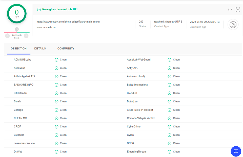 movavi foto-editor virustotal controleren