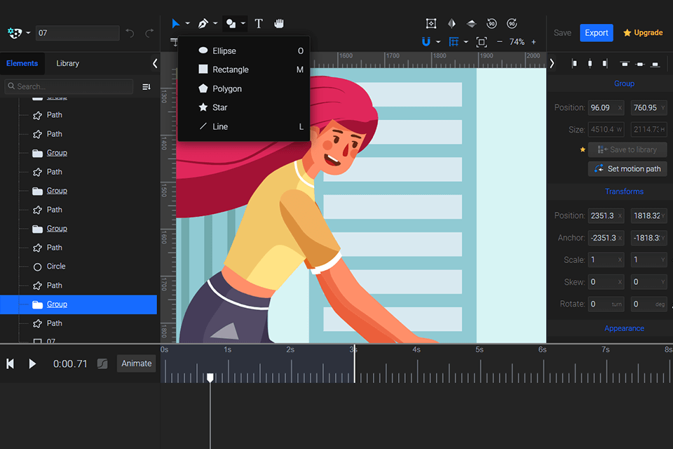 svgator free graphic design software interface