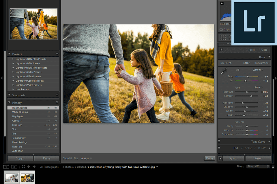 lightroom interface