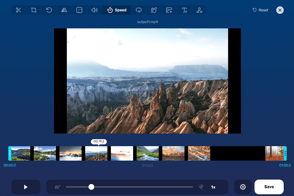 123apps واجهة مغير سرعة الفيديو عبر الإنترنت