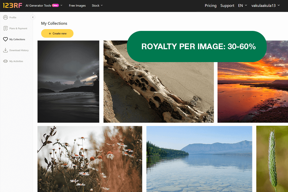 123rf place to sell photos online