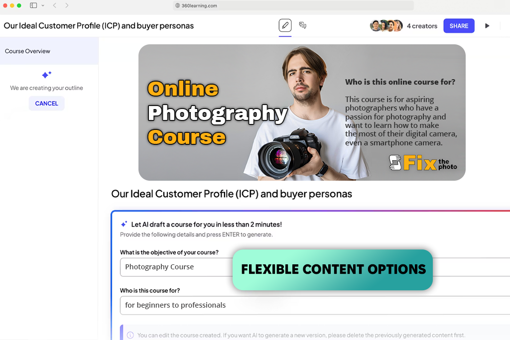 360learning interface