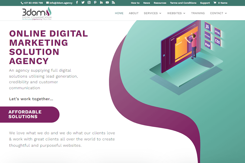 3dom agency social media marketing company website