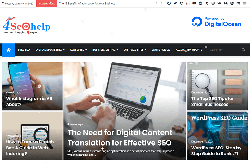 4seohelp dijital pazarlama blogu arayüzü