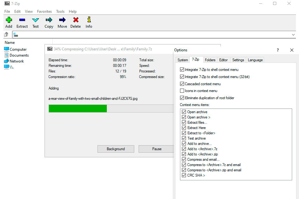 7-zip interface