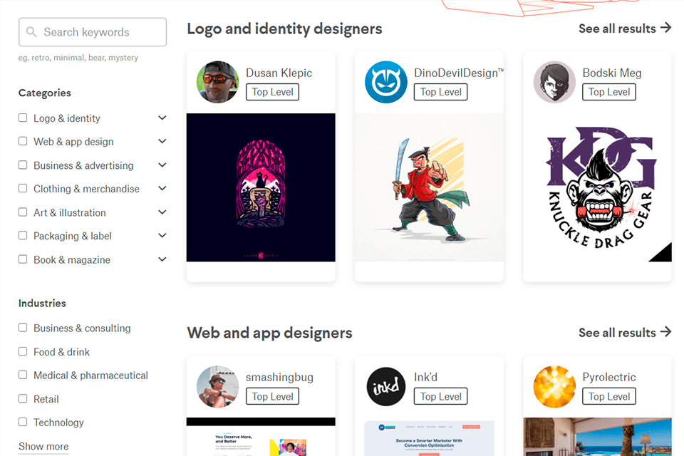 99designs freelance service for businesses