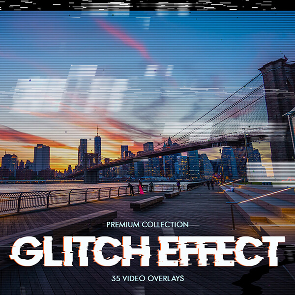banner video överlägg glitch effekt