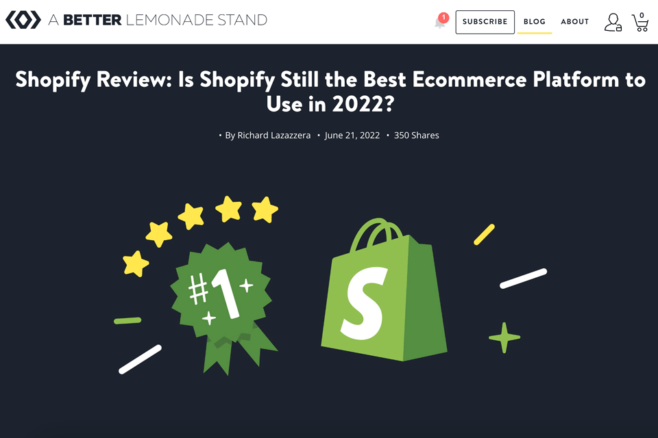 a better lemonade stand ecommerce blog interface
