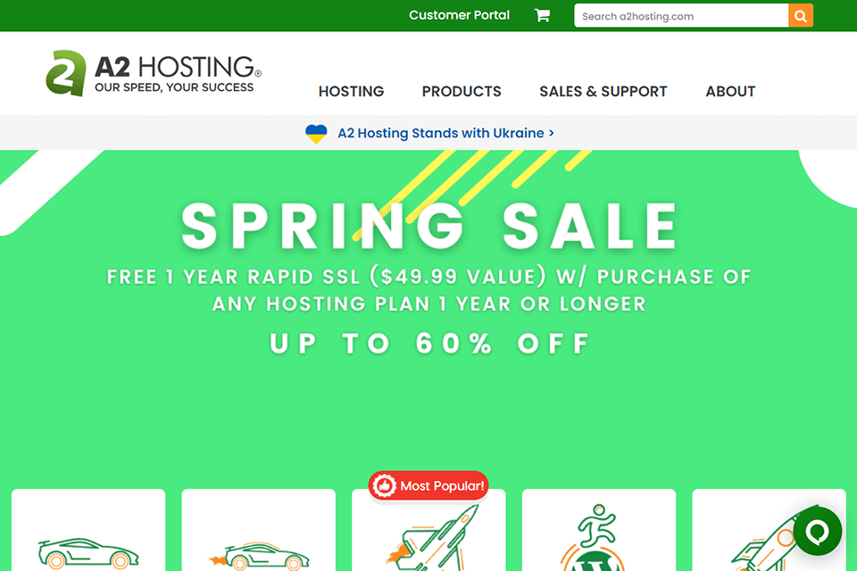 a2 hosting wordpress hosting service website