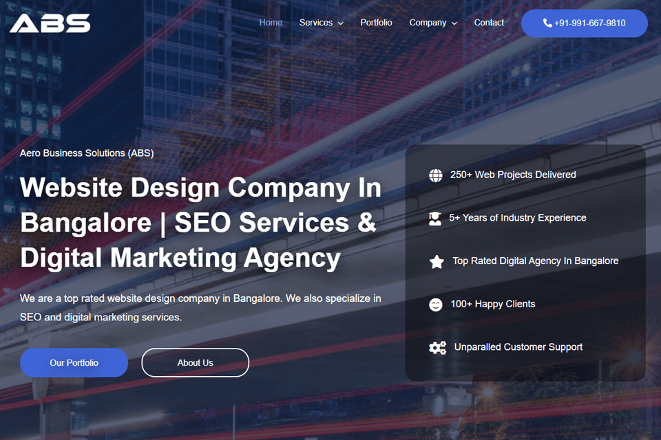 abs website design company interface