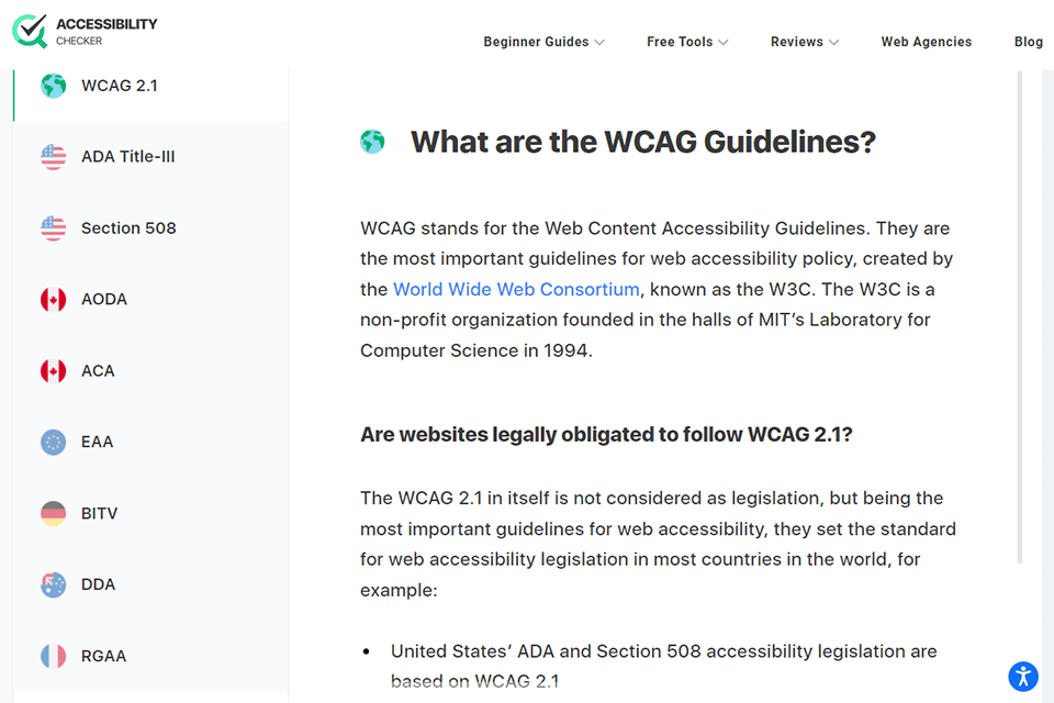 accessibility checker guidelines