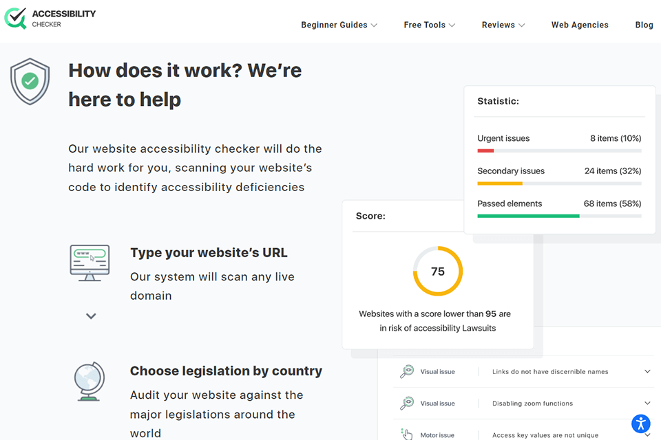 accessibility checker proces