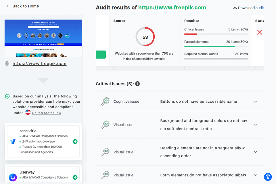 accessibility checker web audit