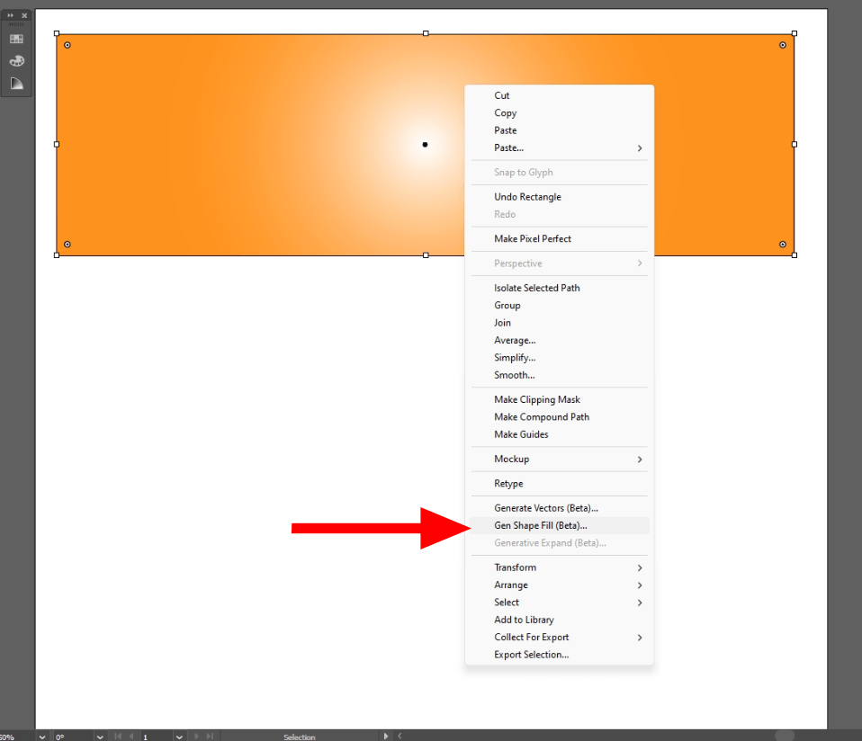 accessing generative fill in illustrator