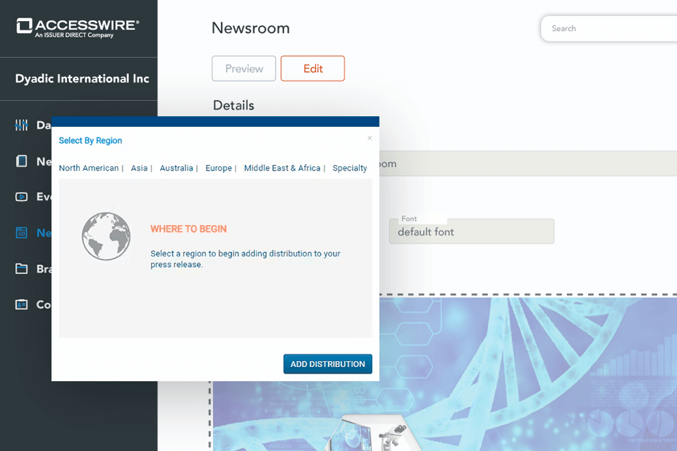 accesswire online newsroom software interface