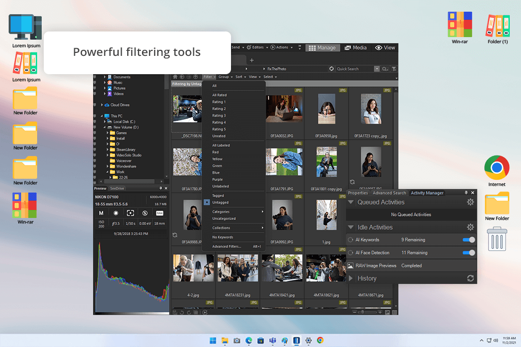 acdsee photo studio ultimate photo organizing software interface
