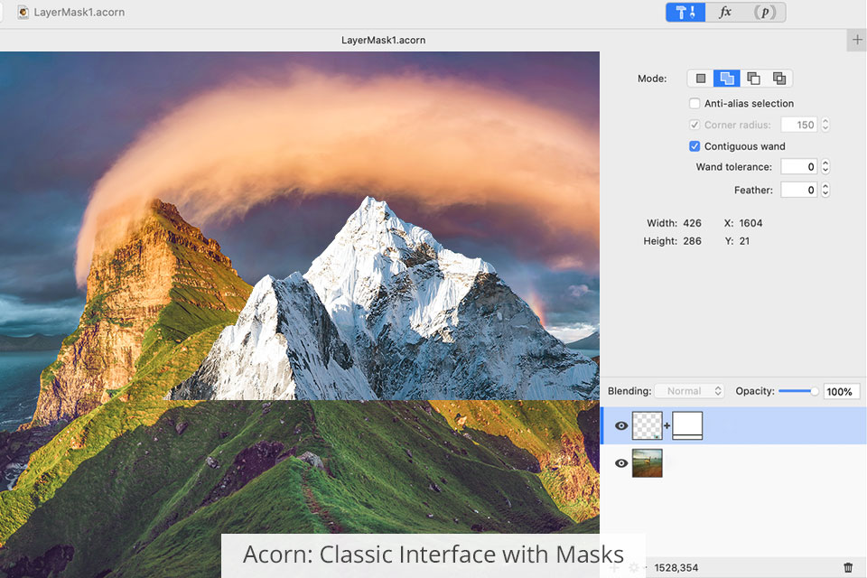 acorn classic interface with masks