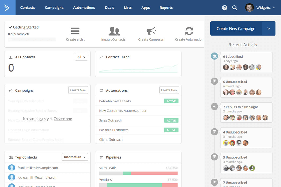 activecampaign interface