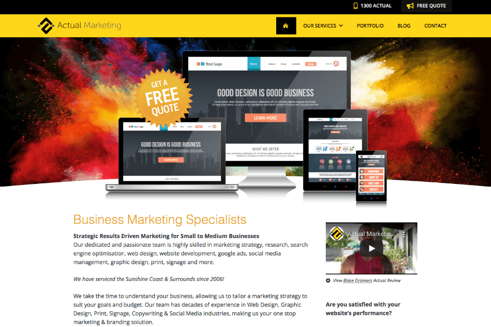 actual marketing branding agency interface