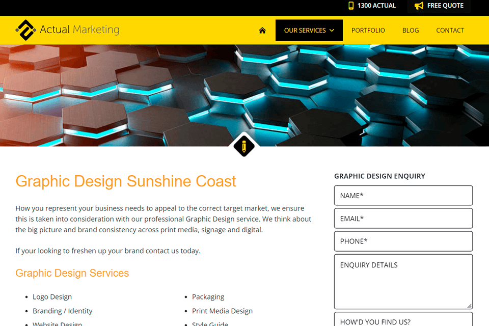 actual marketing graphic design company website