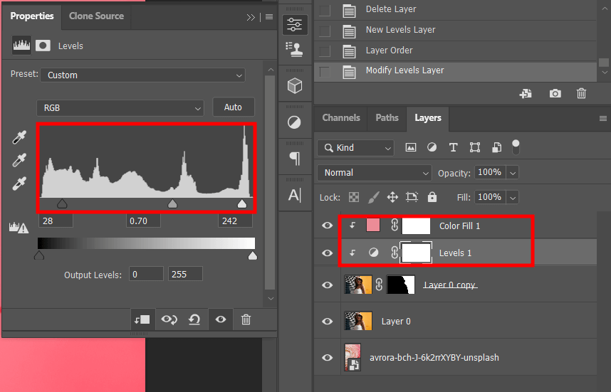 add adjustment to match a color in photoshop