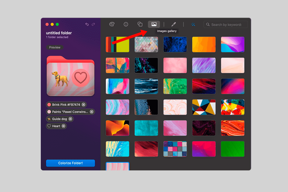 add an image background to change folder color