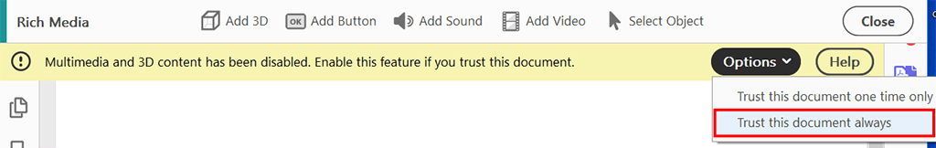 add audio to a pdf in adobe acrobat trust this document