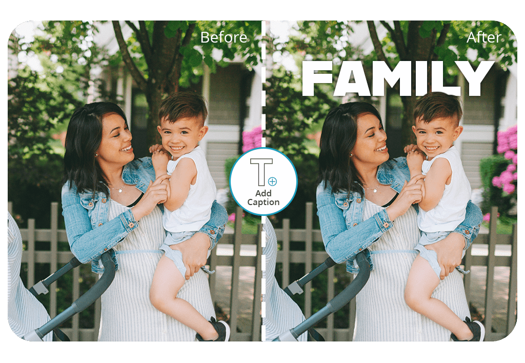 add caption to photo app cover