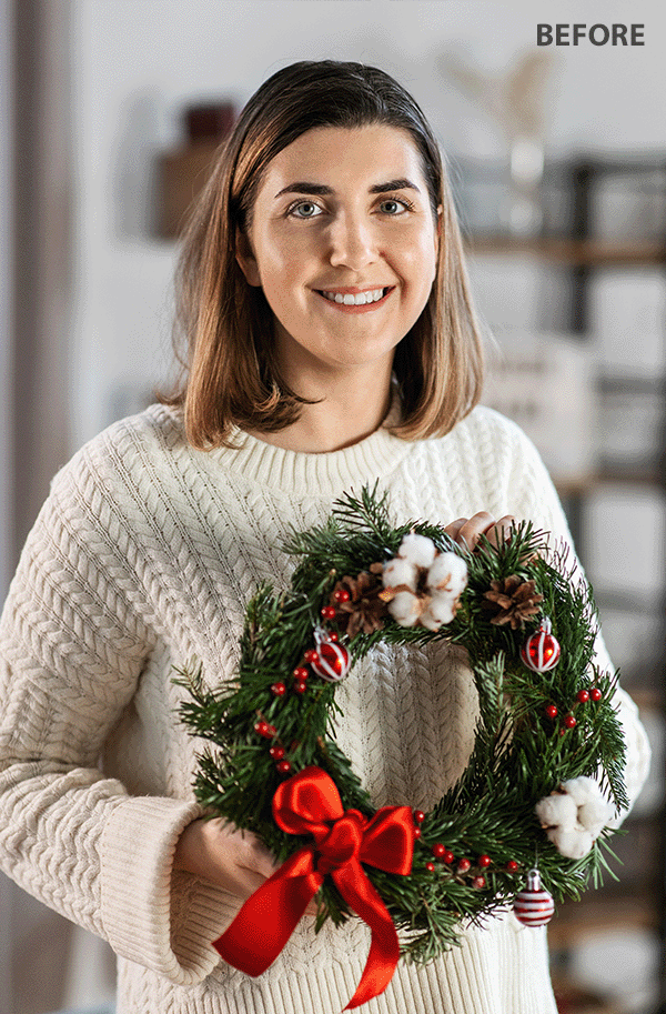 add christmas hat to photo