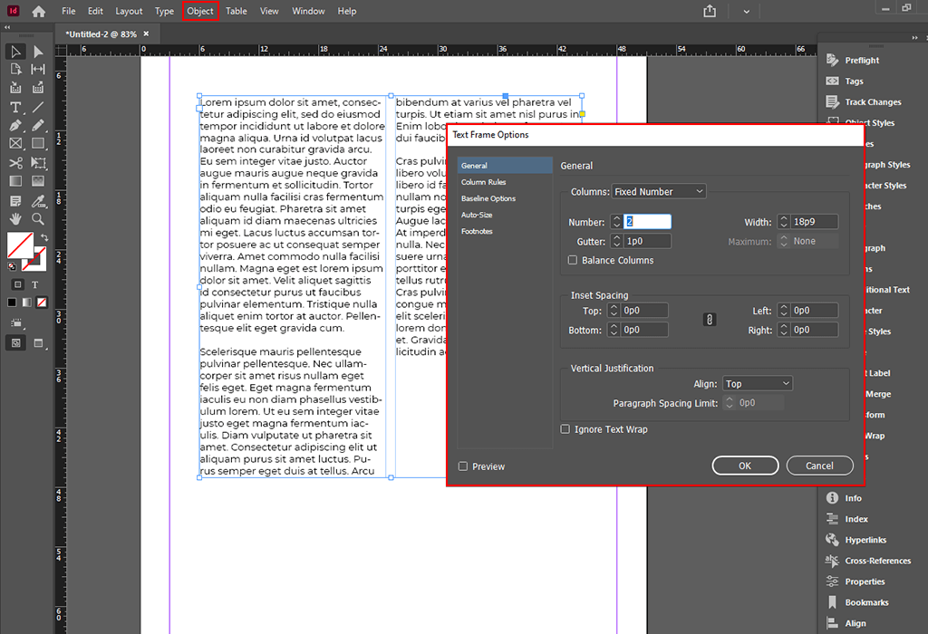 how-to-add-columns-in-indesign-in-several-clicks