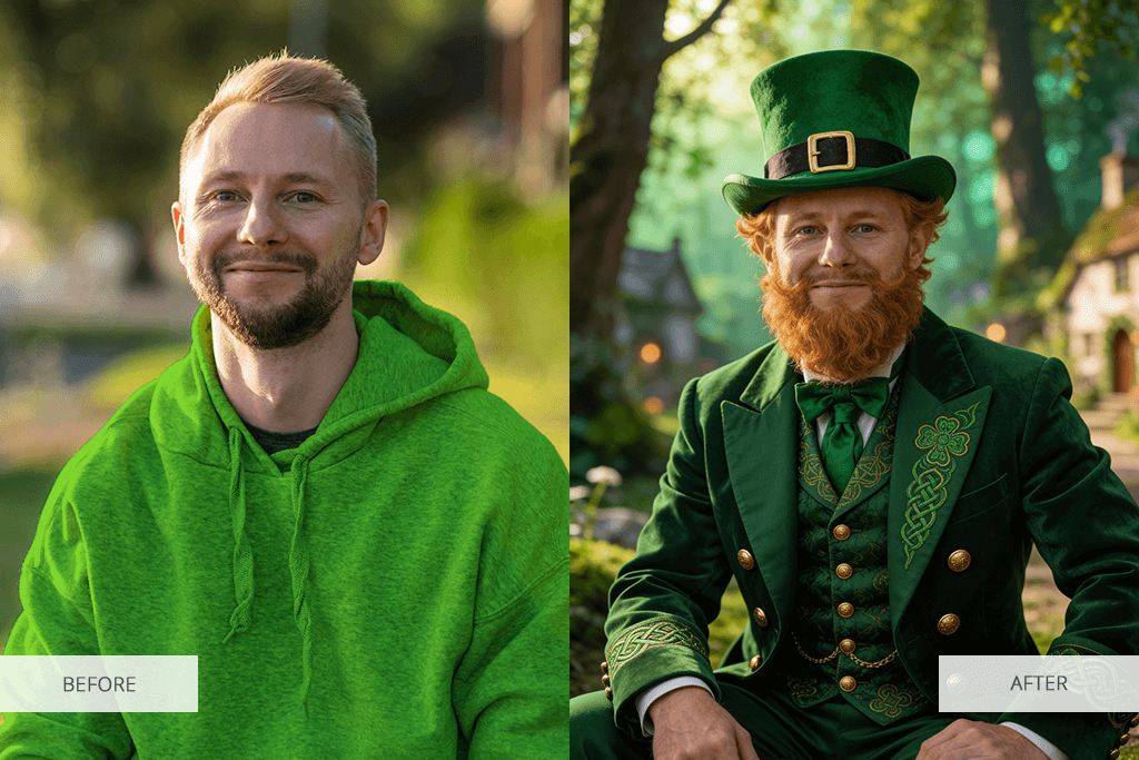 add leprechaun to photo fantasy