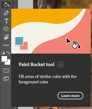 add light in photoshop paint bucket tool