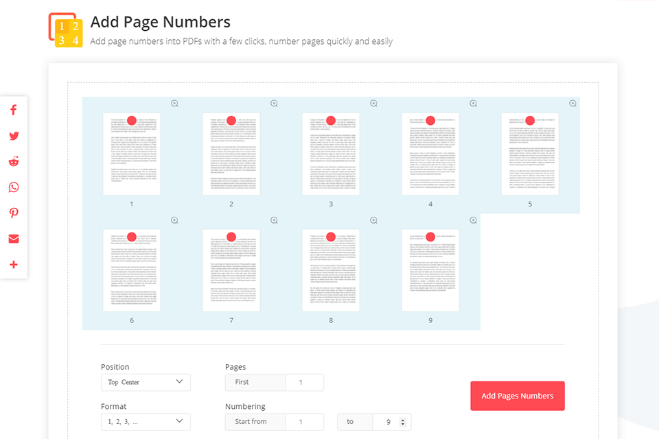 add page number with easepdf online