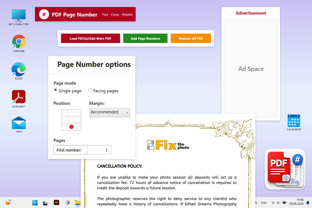 add page numbers to pdf page numbering editor